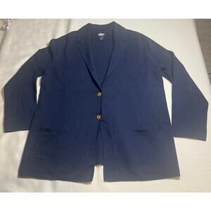Lands' End Womans Size Medium Cardigan Sweater Color Navy Blue